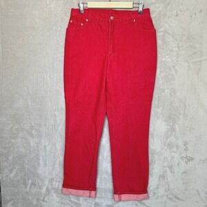 Vintage‎ Newport News Jeanology Jeans Womens 12P Red Cuffed